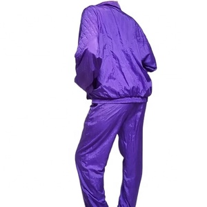 Chaqueta Cortavientos Impermeable Morada Vintage Casual con Cremallera Completa para Mujer, Traje de Alta Calidad, Ropa Deportiva para Dama - Product Image 2