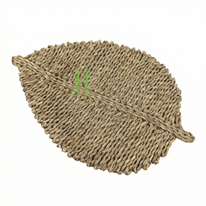 แผ่นรองจานสานมือคุณภาพสูงจากหญ้าทะเล รูปทรงกลม ตกแต่งสไตล์โบโฮ เพื่อเพิ่มประสบการณ์การรับประทานอาหารของคุณ - Product Image 1