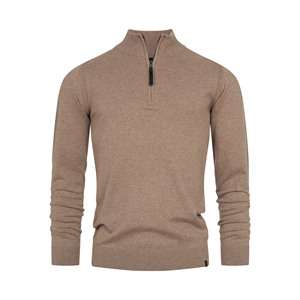 Pull en laine de luxe pour homme, tricot fin, col montant zippé, coupe ajustée, style business décontracté, idéal pour l'hiver, faible MOQ - Product Image 1