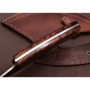 Cuchillos Ullu hechos a mano, cuchillo Ullu de acero de Damasco forjado a mano con mango de madera, cuchillos de hoja fija para uso en la cocina. - Product Image 6