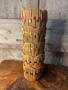 Porte-bougie en rotin tressé, design cage, de haute qualité, fait main, avec tube en verre coupe-vent, accessoires d'éclairage - Product Image 2