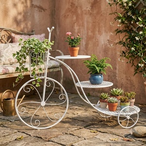 Support à plantes vintage en fer forgé thermolaqué, écologique, à 1 niveau, pour l'affichage de pots de fleurs en extérieur et en intérieur - Product Image 3