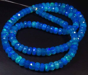 <b>Blue</b> <b>Opal</b> Welo Fire Gemstone Beads 5.5-7mm Natural <b>Blue</b> Welo Ethiopian Full Flash <b>Opal</b> 16" Strand Rondelle Color Play <b>Opal</b> Jewel - Product Image 1