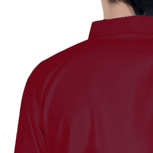 เสื้อเชฟแขนยาวสีแดงสำหรับผู้ชายพร้อมกระดุมปิดสำหรับพนักงานร้านอาหาร ชุดยูนิฟอร์มพนักงานเสิร์ฟ - Product Image 4