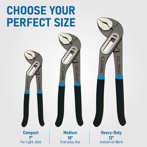 Alicates de fontanería Eastman de 7, 10 y 12 pulgadas con apertura rápida, llave para grifos de baño, herramienta de reparación con opciones OEM - Product Image 2