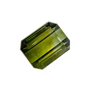 Tourmaline Bio Vertâtre Naturelle 4.03CT 9.1x7.3x6.2mm Taille Émeraude Libre Effet de Couleur/Feu pour Fabrication de Bijoux Africains - Product Image 1