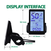 Speedometer M6H 24v-60v, Kit komputer mode PAS tahan air pemasangan kode kesalahan untuk proyek Ebike DIY berkabel tampilan LCD elektronik