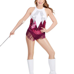 Fabricant de vêtements de majorettes, uniformes de majorettes sur mesure, franges, matière spandex/nylon, impression numérique pour compétition - Product Image 1