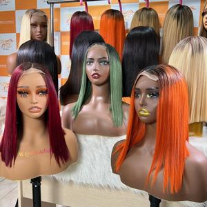 Perruque courte droite de qualité supérieure avec fermeture en dentelle 2x6, cheveux vietnamiens noirs naturels, prix de gros, extensions de cheveux vierges humains - Product Image 2