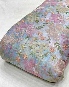 Tela de Chifón Bordada Malty Dobby, 100% Poliéster, Transpirable, Ecológica, para Bodas, Color Personalizado, Suministro Textil, Exportaciones - Product Image 1