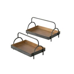 Plateau de service roulant en métal doré, style antique et simple, pour le camping et le rangement - Product Image 5