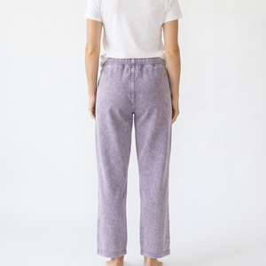 Breathable Lightweight Winter High Quality Customizable <b>Women</b> Mid Waist Acid Wash Drawstring <b>Joggers</b> <b>Fleece</b> - Product Image 2