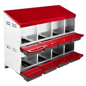 Nido per Galline da Allevamento a 8 Scomparti, Montabile a Parete, Facile Raccolta delle Uova, in Materiale PP - Product Image 1