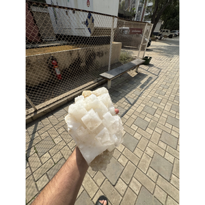 Natural Stilbite on Calcite <b>Crystal</b> <b>Cluster</b> for Display Decoration and Collector Use - Product Image 5