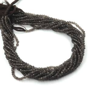 Cuentas Facetadas Redondas/Rondelle de Cuarzo Ahumado Natural Marrón AAA de Alta Calidad, Perforadas en el Centro, de 3-4 mm, 13 Pulgadas, para la Fabricación de Joyas - Product Image 6