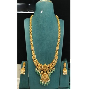 ชุดสร้อยคอและต่างหูทรงวัดเคลือบทองโบราณคุณภาพพรีเมียม ดีไซน์งดงาม สำหรับงานแต่งงานและงานเลี้ยงของผู้หญิง - Product Image 2