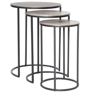 Mesa de Centro para Sala de Estar Estilo Rústico con Patas de Metal Resistentes, Mueble Moderno, Mesa de Café Redonda de Madera con Estructura Metálica - Product Image 2