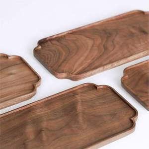 Luxury Modern Black Walnut Wood Lightweight Serving Tray Decorative Rectangular Ottoman <b>Coffee</b> <b>Table</b> Handmade Wood Platter Food - Product Image 5
