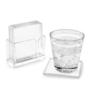 Modern <b>Clear</b> Acrylic Coasters for Coffee <b>Table</b> and Dining Use - Product Image 4