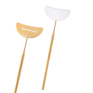 กระจกสแตนเลสสำหรับต่อขนตาแบบขายส่ง สีด้านและสีพลาสมา สีทอง ยี่ห้อ Bahasa Pro - Product Image 1