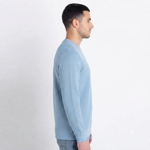 Suéter de Punto para Hombre, Cuello Redondo, Color Azul Claro, Corte Regular, Manga Larga, Color Sólido, Suave, para Uso Diario en Otoño - Product Image 3