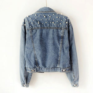 New Design Turn Down Collar Denim <b>Rhinestone</b> <b>Jacket</b> High Quality Men's Custom Outdoor Denim <b>Jacket</b> Lightweight - Product Image 2