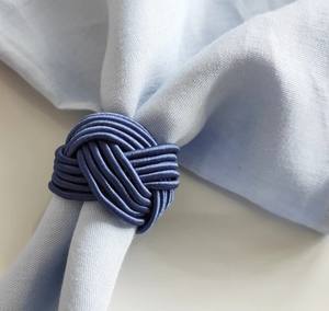 Anneaux de serviette bleu marine, Anneaux de serviette marin, Porte-serviettes en rayonne, Décoration de table de mariage, Table de cuisine - Product Image 2