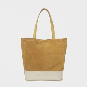 กระเป๋าหนังนิ่มหนังมัสตาร์ดสีทองสีเหลืองกระเป๋าโท้ทหนังเรียบสไตล์วินเทจผู้จัดจำหน่ายชั้นนำของอินเดีย - Product Image 1