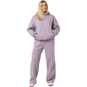 ชุดเซ็ตฮู้ดดี้โอเวอร์ไซส์ขายดีสำหรับผู้หญิง กางเกงขายาวทรงหลวม พิมพ์ลายแบบ Acid Wash  โลโก้สั่งทำได้ ผ้าฝ้ายระบายอากาศเป็นมิตรต่อสิ่งแวดล้อม - Product Image 1