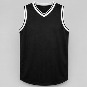 Maillot de basket-ball unisexe en maille noire sans manches, col rond, respirant, en polyester, coupe régulière pour adultes, toutes saisons - Product Image 2