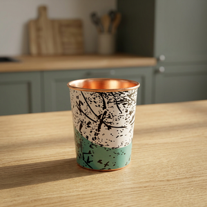 Abstract Art Copper Tumbler Modern Printed Water Glass Minimalist Copper Drinking Cup Contemporary Home <b>Kitchen</b> Drinkware - Product Image 2