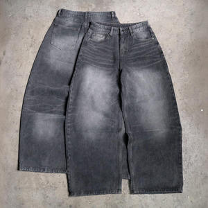 Jean Carpenter Homme Marron Délavé Vintage Coupe Droite Ample Denim Vieilli Poches Utilitaires Mi-lourd Streetwear Broderie Printemps - Product Image 2