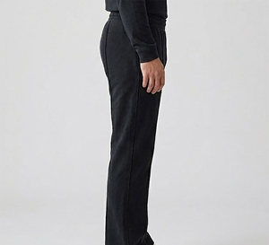 Pantalon de survêtement vintage en lin/coton noir pour homme, imperméable, taille élastique, poches latérales, décontracté, pour l'automne - Product Image 2