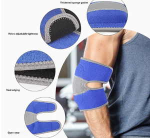 Manchon de compression réglable unisexe pour le coude, respirant, en mousse et polyester, avec fermeture auto-agrippante, protection de base pour le sport et le fitness - Product Image 5