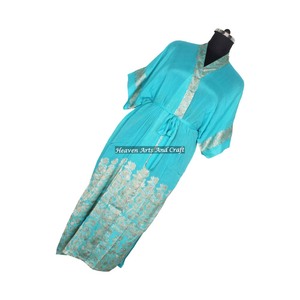 KL004 Kimono Sexy de Seda para Mujer, Cuello en V, con Cordón Ajustable, Estilo Bohemio, Tela de Sari de Seda Reciclada, Ropa de Dormir para Invierno y Otoño - Product Image 3
