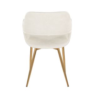 Juego de 2 Sillas de Comedor/Accesorio Margarite, Diseño Contemporáneo, Metal Dorado y Cuero Sintético Crema, Diseño Moderno y Elegante - Product Image 5