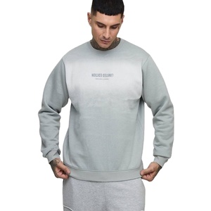 High Quality Embroidered Crewneck Hoodie Men's <b>Sweatshirt</b> Custom Logo 100% Cotton Winter Plain Dyed Fleece - Product Image 1