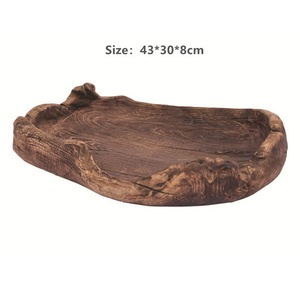 Plateau de service en bois pour usage commercial, robuste, en bois massif, plateau à thé et à café, fabriqué en bois rustique de forme irrégulière - Product Image 6