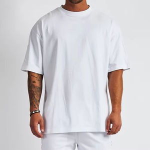 T-shirts pour hommes en coton 100% de haute qualité avec logo imprimé personnalisé, taille plus, unisexe, surdimensionnés, t-shirt uni lourd pour hommes - Product Image 3
