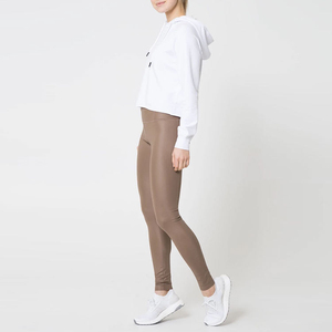 High Waist Seamless Full Length <b>Leggings</b> <b>Thermal</b> Breathable Casual Solid Taupe Sporty Style Stretch Knitted Women's - Product Image 1
