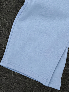 Survêtement unisexe bleu clair à capuche, manches longues, couleur unie, sweat-shirt décontracté, pantalon à taille élastique, respirant, poids moyen, pour le jogging - Product Image 3
