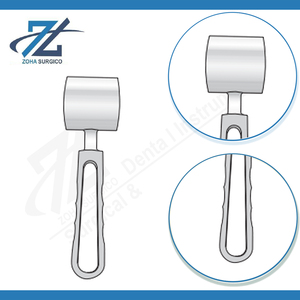 Maillet Royal Cornwall en acier inoxydable, manuel, pour usage chirurgical, avec manche allongé, tête soudée robuste, 190 mm de long, 1000 g, certifié CE - Product Image 3