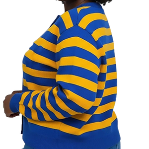 High Quality SGRho Women's Sorority Style <b>Cardigan</b> <b>Sweater</b> 100% Acrylic Casual Knitted <b>Sweater</b> Custom Greek Logo Wholesale OEM - Product Image 2