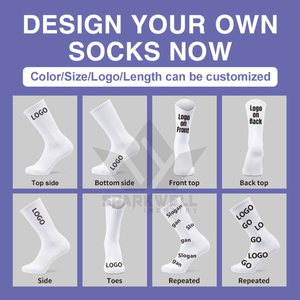 Chaussettes de sport personnalisées SPARKWELL INDUSTRY pour hommes, 100 % coton, respirantes, tricotées, absorbant la transpiration, avec logo sur le revers, couleur unie - Product Image 2