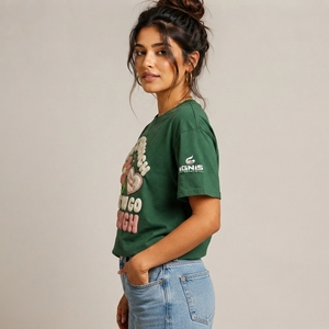 T-shirt imprimé en coton doux pour femmes, manches courtes, col rond, vêtements confortables et à la mode, adaptés aux voyages et aux loisirs - Product Image 5