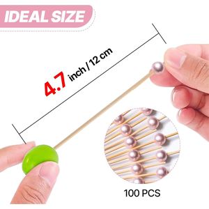 100 Stuzzicadenti con Perle Rosa per Cocktail, Antipasti, Frutta e Dessert - Product Image 3