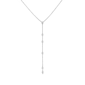 Collier cascade en diamant marquise 0,60 CT, diamant de laboratoire, long pendentif vertical, collier minimaliste, bijoux superposés en or - Product Image 5