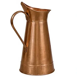 Copper Pitcher With Handle Vintage Style Large Capacity Drinkware For Dining Use Handcrafted Ayurvedic Health Jug Eco Friendly - Product Image 6