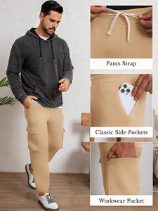 Pantalon de survêtement ajusté pour homme de qualité supérieure avec poches latérales et cordon de serrage à la taille, idéal pour le sport ou le style urbain - Product Image 4