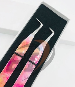 Pinzas de extensión de pestañas de bota delgada de acero inoxidable de 90 grados con logotipo personalizado, tipo de punta puntiaguda para uso de belleza - Product Image 6